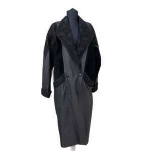 Wilson’s Leather paisley Trench Coat Women's petite PM Black